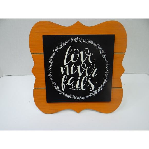 Love Never Fails, Standing Sign, Living Room, Shelf Sitter, Love, Rustic Decor - Picture 1 of 3
